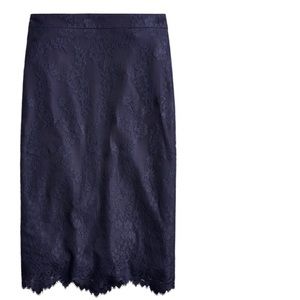 Jcrew Chantilly Lace Pencil Skirt